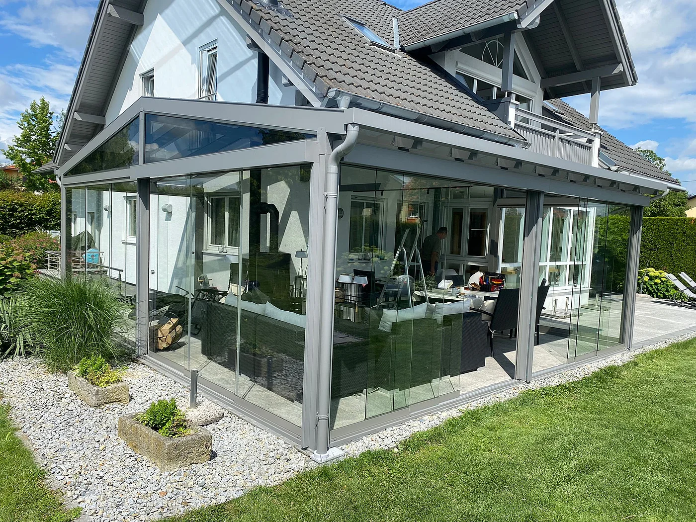 Terrassenüberdachung & Sommergarten – Ansicht 1